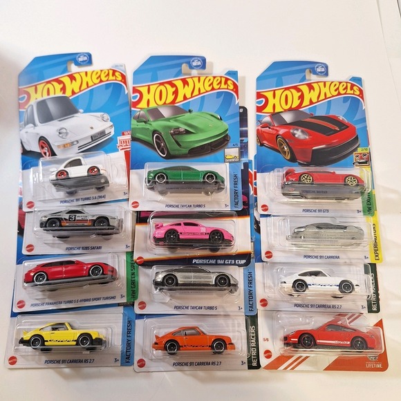 Hot Wheels Other - Hot Wheels‎ 12 Porsche Zamac Neon Speeders & Matchbox & Target Red Edition